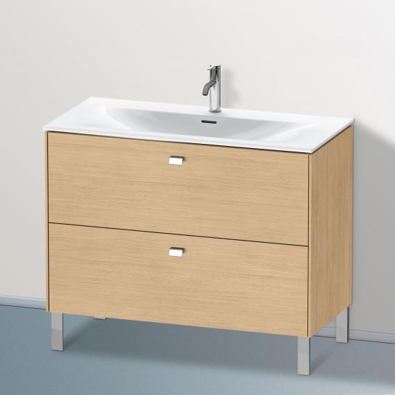 Duravit Brioso vanity unit with 2 pull-out compartments natural oak, handle chrome