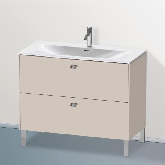 Duravit Brioso vanity unit with 2 pull-out compartments matt taupe, chrome handle