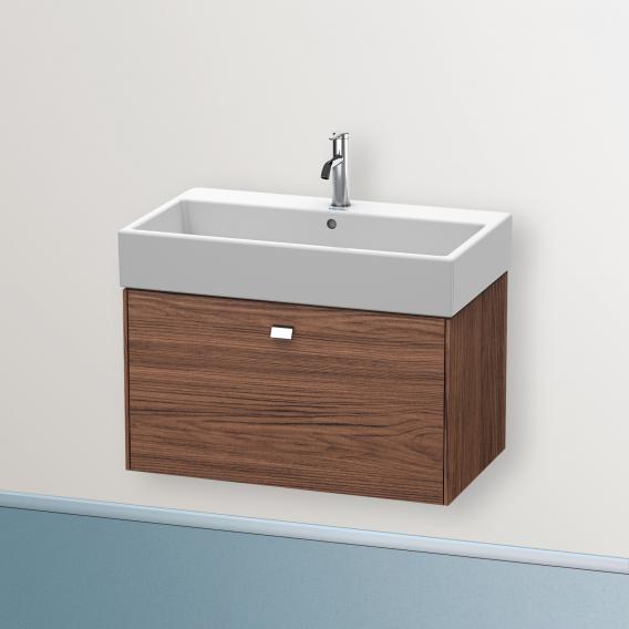 Duravit Brioso vanity unit with 1 pull-out compartment dark walnut, handle chrome