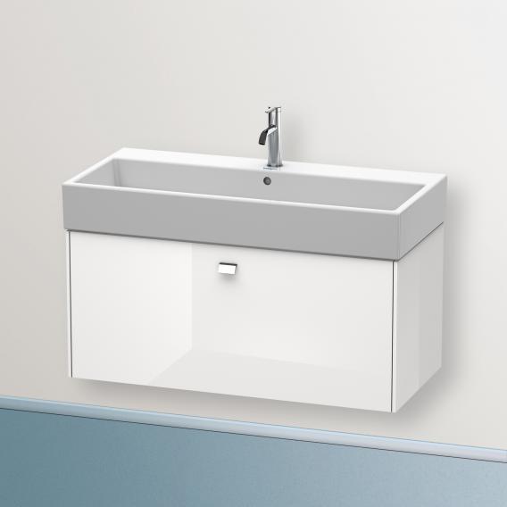 Duravit Brioso vanity unit with 1 pull-out compartment white high gloss, handle chrome