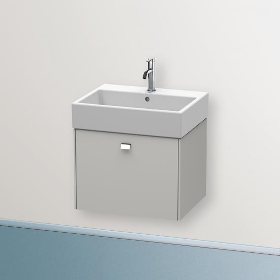 Duravit Brioso vanity unit with 1 pull-out compartment matt concrete grey, handle chrome