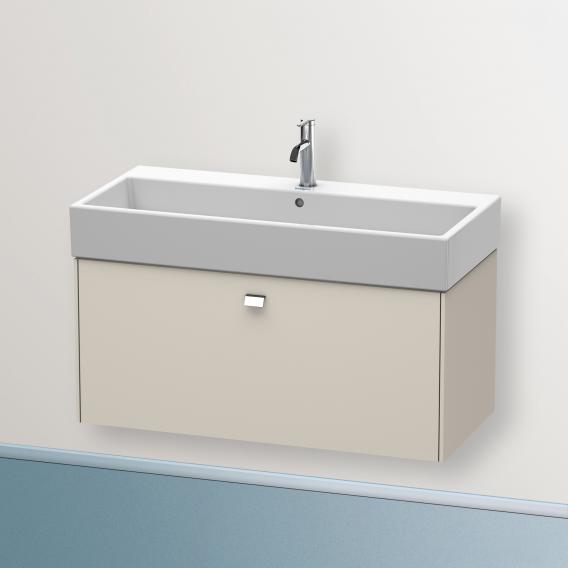 Duravit Brioso vanity unit with 1 pull-out compartment matt taupe, chrome handle