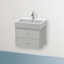 Duravit Brioso vanity unit with 2 pull-out compartments matt concrete grey, handle chrome