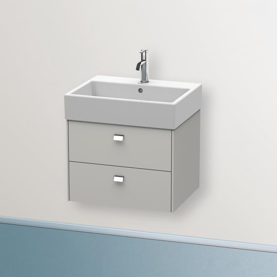 Duravit Brioso vanity unit with 2 pull-out compartments matt concrete grey, handle chrome