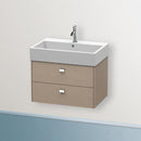 Duravit Brioso vanity unit with 2 pull-out compartments linen, handle chrome