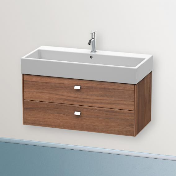 Duravit Brioso vanity unit with 2 pull-out compartments natural walnut, handle chrome