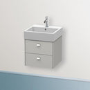 Duravit Brioso vanity unit with 2 pull-out compartments betongrau matt, Griff chrom