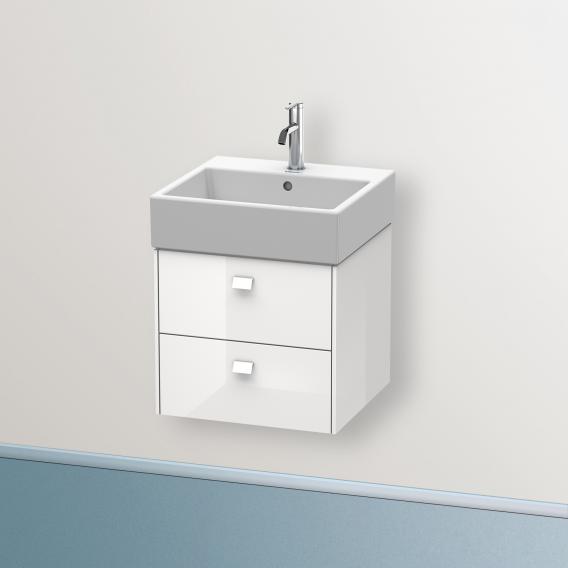 Duravit Brioso vanity unit with 2 pull-out compartments weiß hochglanz, Griff weiß hochglanz