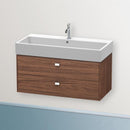 Duravit Brioso vanity unit with 2 pull-out compartments dark walnut, handle chrome