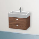 Duravit Brioso vanity unit with 2 pull-out compartments dark walnut, handle chrome