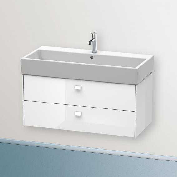 Duravit Brioso vanity unit with 2 pull-out compartments white high gloss, handle white high gloss