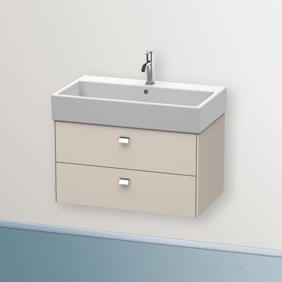 Duravit Brioso vanity unit with 2 pull-out compartments matt taupe, chrome handle