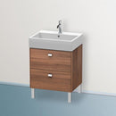 Duravit Brioso vanity unit with 2 pull-out compartments natural walnut, handle chrome