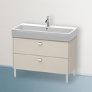 Duravit Brioso vanity unit with 2 pull-out compartments matt taupe, chrome handle