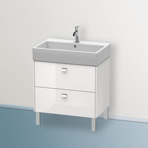 Duravit Brioso vanity unit with 2 pull-out compartments white high gloss, handle chrome