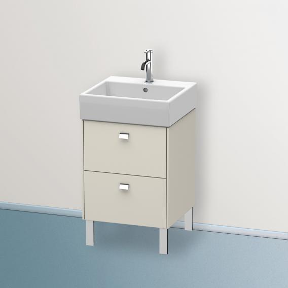 Duravit Brioso vanity unit with 2 pull-out compartments taupe matt, Griff chrom