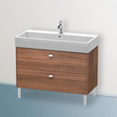 Duravit Brioso vanity unit with 2 pull-out compartments natural walnut, handle chrome