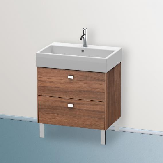 Duravit Brioso vanity unit with 2 pull-out compartments natural walnut, handle chrome