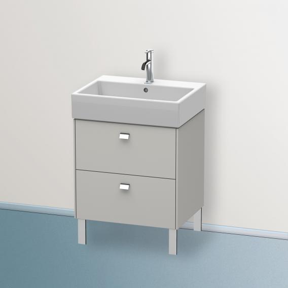 Duravit Brioso vanity unit with 2 pull-out compartments matt concrete grey, handle chrome