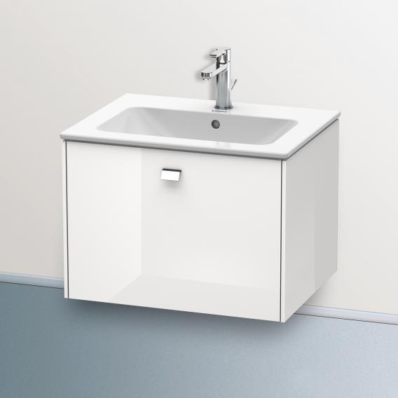 Duravit Brioso vanity unit with 1 pull-out compartment white high gloss, handle chrome