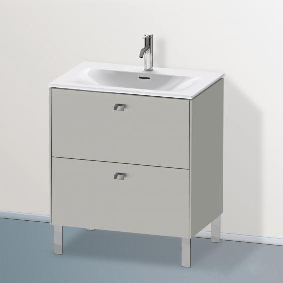 Duravit Brioso vanity unit with 2 pull-out compartments matt concrete grey, handle chrome