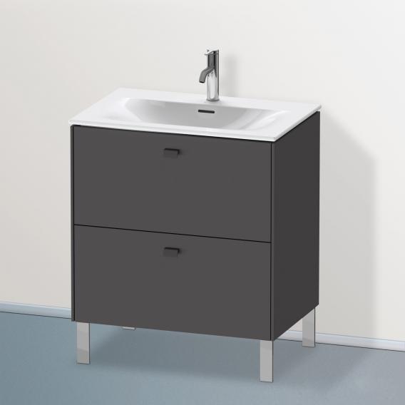 Duravit Brioso vanity unit with 2 pull-out compartments matt graphite, handle matt graphite