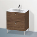 Duravit Brioso vanity unit with 2 pull-out compartments dark walnut, handle chrome