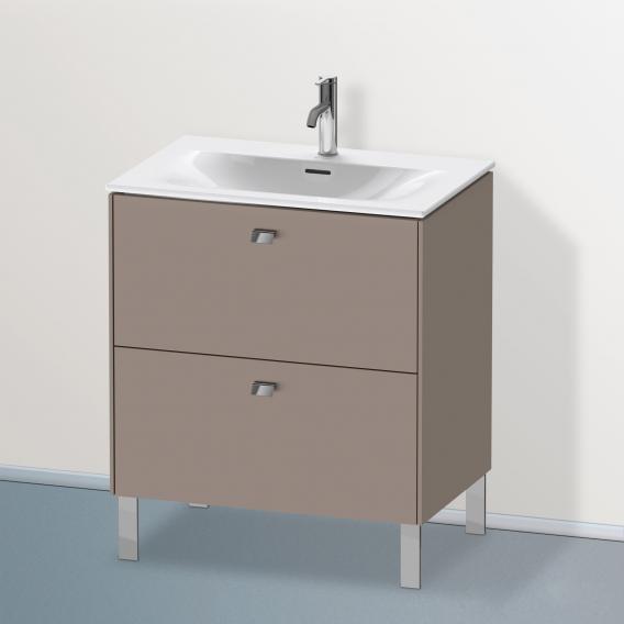 Duravit Brioso vanity unit with 2 pull-out compartments matt basalt, handle chrome