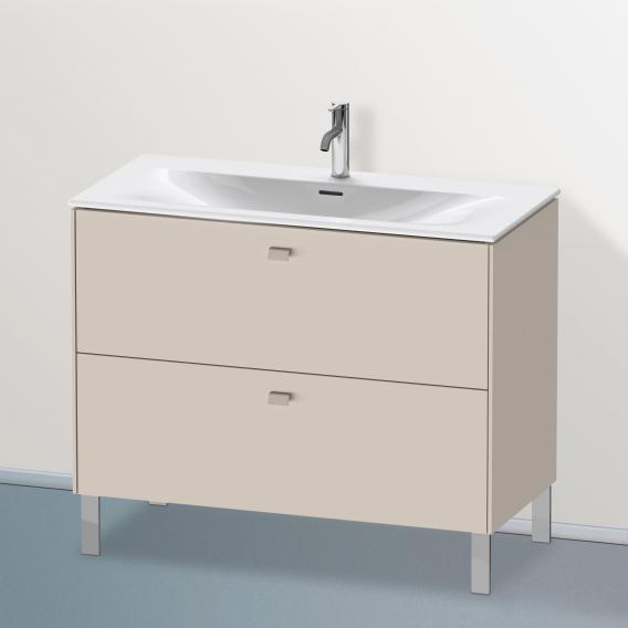 Duravit Brioso vanity unit with 2 pull-out compartments matt taupe, handle matt taupe