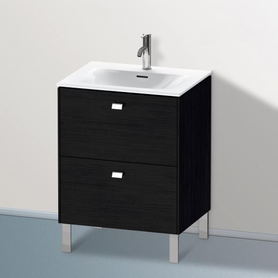 Duravit Brioso vanity unit with 2 pull-out compartments black oak, handle chrome