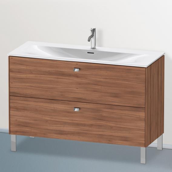 Duravit Brioso vanity unit with 2 pull-out compartments natural walnut, handle chrome