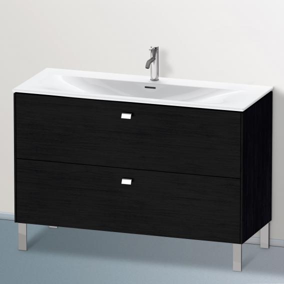 Duravit Brioso vanity unit with 2 pull-out compartments black oak, handle chrome