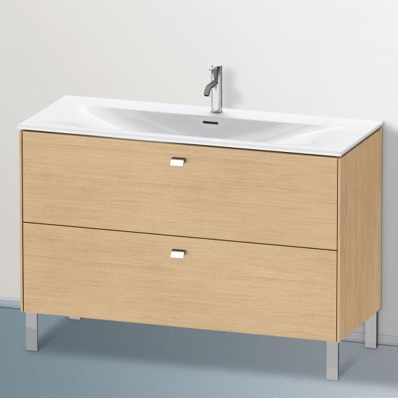 Duravit Brioso vanity unit with 2 pull-out compartments natural oak, handle chrome