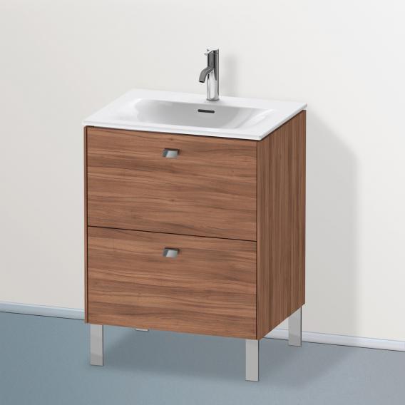 Duravit Brioso vanity unit with 2 pull-out compartments natural walnut, handle chrome