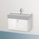 Duravit Brioso vanity unit with 1 pull-out compartment white high gloss, handle chrome