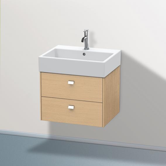 Duravit Brioso vanity unit with 2 pull-out compartments natural oak, handle chrome