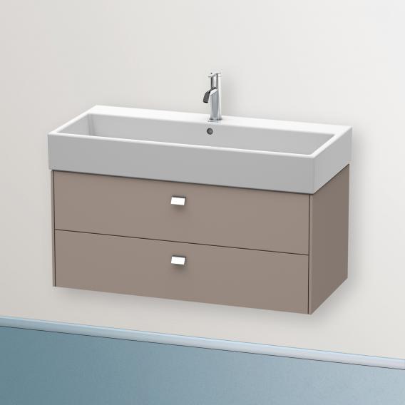 Duravit Brioso vanity unit with 2 pull-out compartments matt basalt, handle chrome