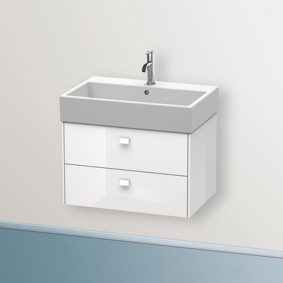 Duravit Brioso vanity unit with 2 pull-out compartments white high gloss, handle white high gloss