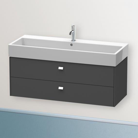 Duravit Brioso vanity unit with 2 pull-out compartments matt graphite, handle chrome