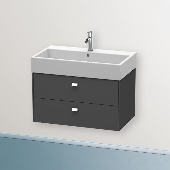 Duravit Brioso vanity unit with 2 pull-out compartments matt graphite, handle chrome