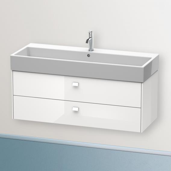 Duravit Brioso vanity unit with 2 pull-out compartments white high gloss, handle white high gloss