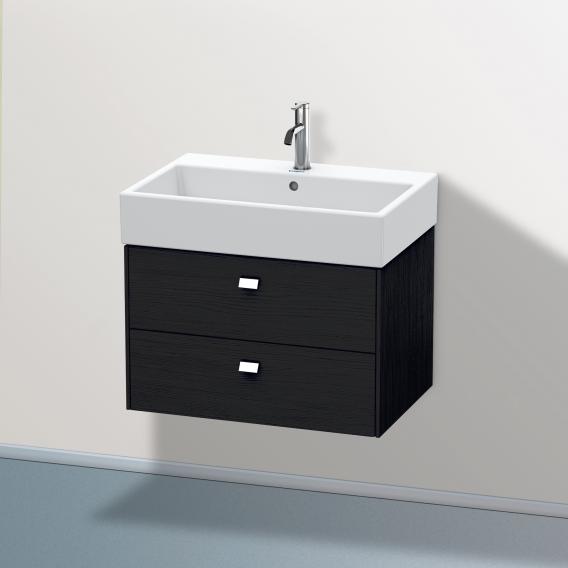 Duravit Brioso vanity unit with 2 pull-out compartments black oak, handle chrome