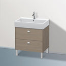 Duravit Brioso vanity unit with 2 pull-out compartments terra oak, handle chrome