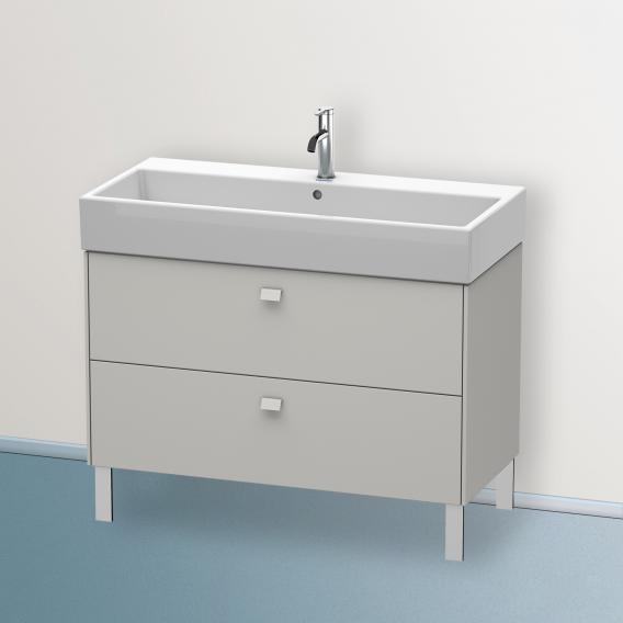 Duravit Brioso vanity unit with 2 pull-out compartments matt concrete grey, handle matt concrete grey