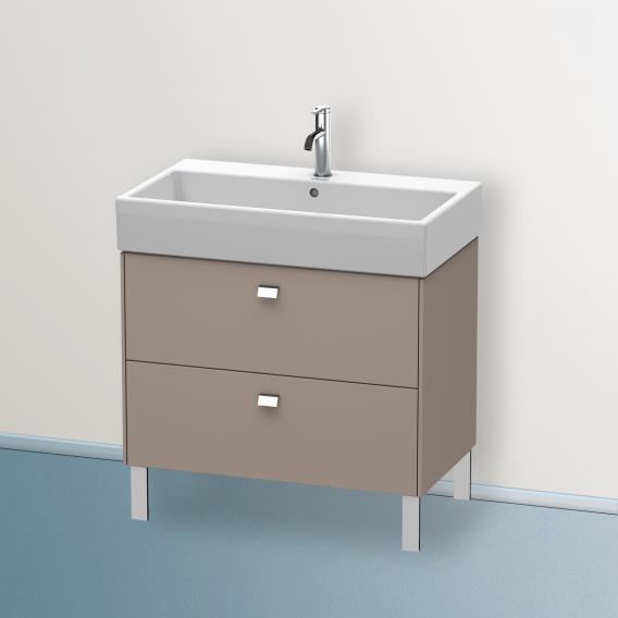 Duravit Brioso vanity unit with 2 pull-out compartments matt basalt, handle chrome