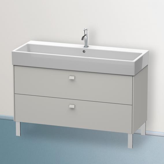 Duravit Brioso vanity unit with 2 pull-out compartments matt concrete grey, handle matt concrete grey