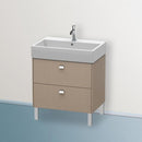 Duravit Brioso vanity unit with 2 pull-out compartments linen, handle chrome