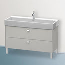 Duravit Brioso vanity unit with 2 pull-out compartments matt concrete grey, handle chrome