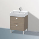 Duravit Brioso vanity unit with 2 pull-out compartments terra oak, handle chrome