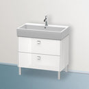 Duravit Brioso vanity unit with 2 pull-out compartments white high gloss, handle chrome
